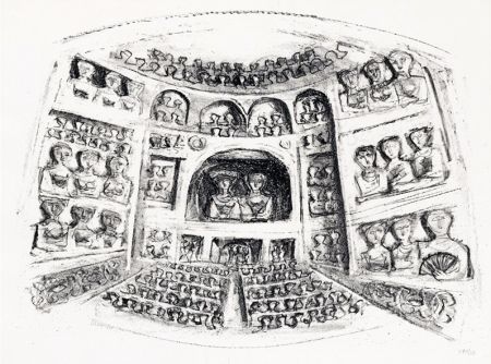 Lithographie Campigli - Teatro