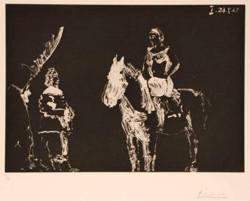 Aquatinte Picasso - Teatro: L'addio dell'Ecuyere, Tav. 336, Serie 347