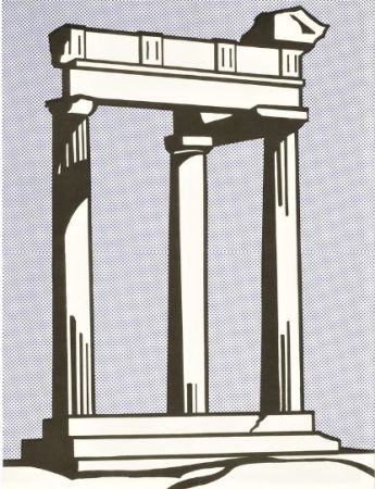 Lithographie Lichtenstein - Temple (Leo Castelli mailer)