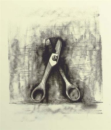 Lithographie Dine - Ten winter tools (Scissor)