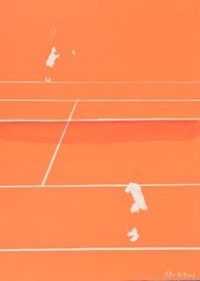 Lithographie Aillaud - Tennis