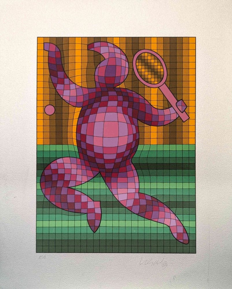 Sérigraphie Vasarely - Tennis Player