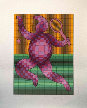 Sérigraphie Vasarely - Tennis Player