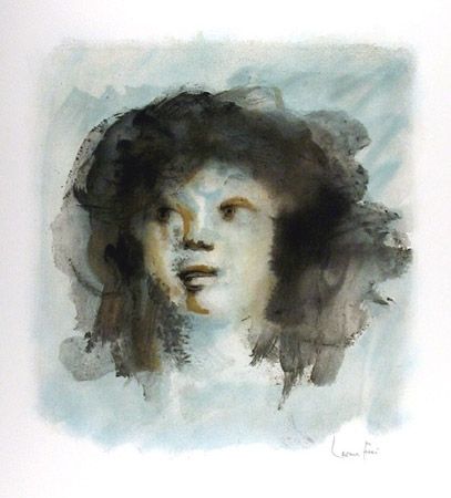 Lithographie Fini - Tete de Jeune Fille