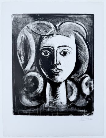 Lithographie Picasso - Tete de Jeune Fille