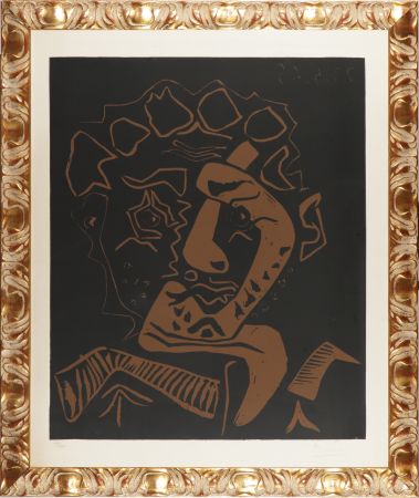Linogravure Picasso - Tete D'Histrion (Le Danseur)