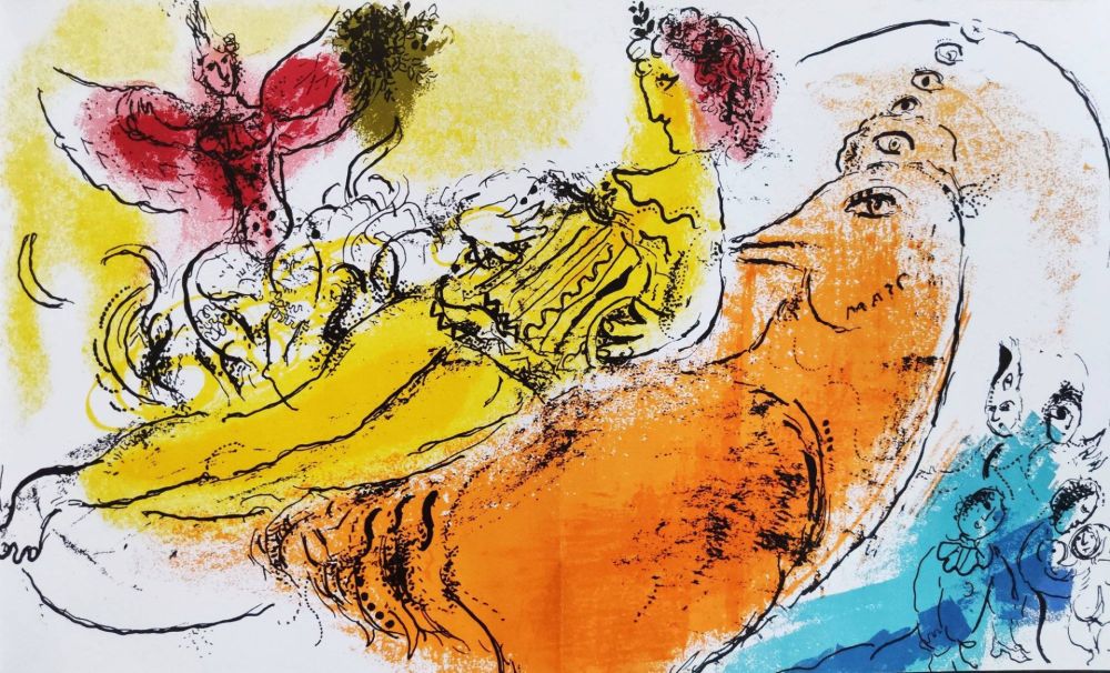 Lithographie Chagall - The Accordion Player