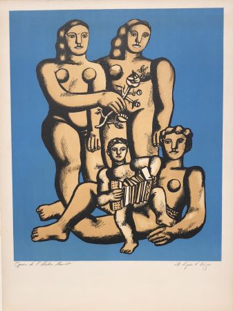 Lithographie Leger - The Accordionist's Family