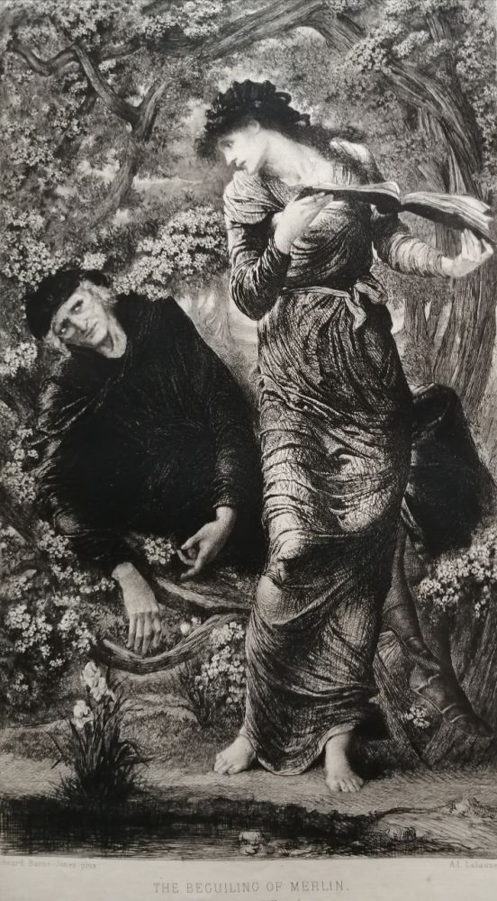 Eau-Forte Burne-Jones - The Beguiling of Merlin