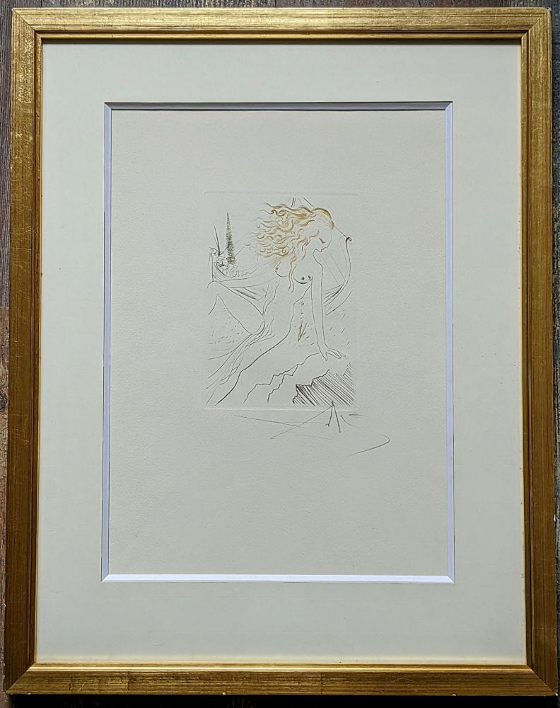 Gravure Dali - The Betrothed of the King of Algarve, Original Hand-signed  Etching in colours, 1972
