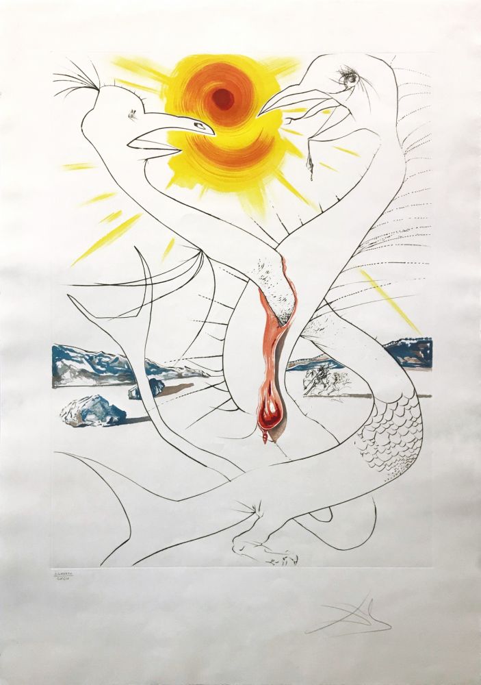 Eau-Forte Dali - THE CADUSEUS OF MARS NOURISHED BY THE BALL OF FIRE OF JUPITER