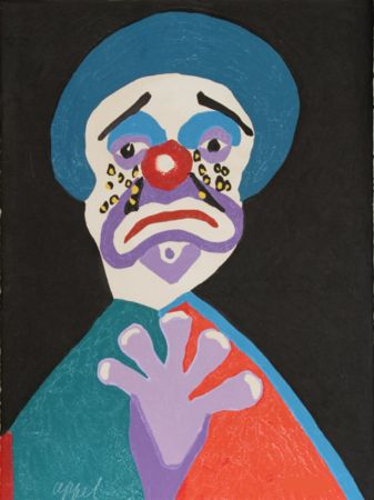 Eau-Forte Et Aquatinte Appel - The clown with the golden tears