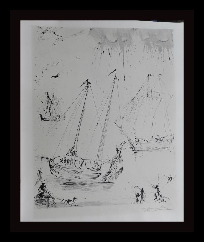 Lithographie Dali - The Fisherman