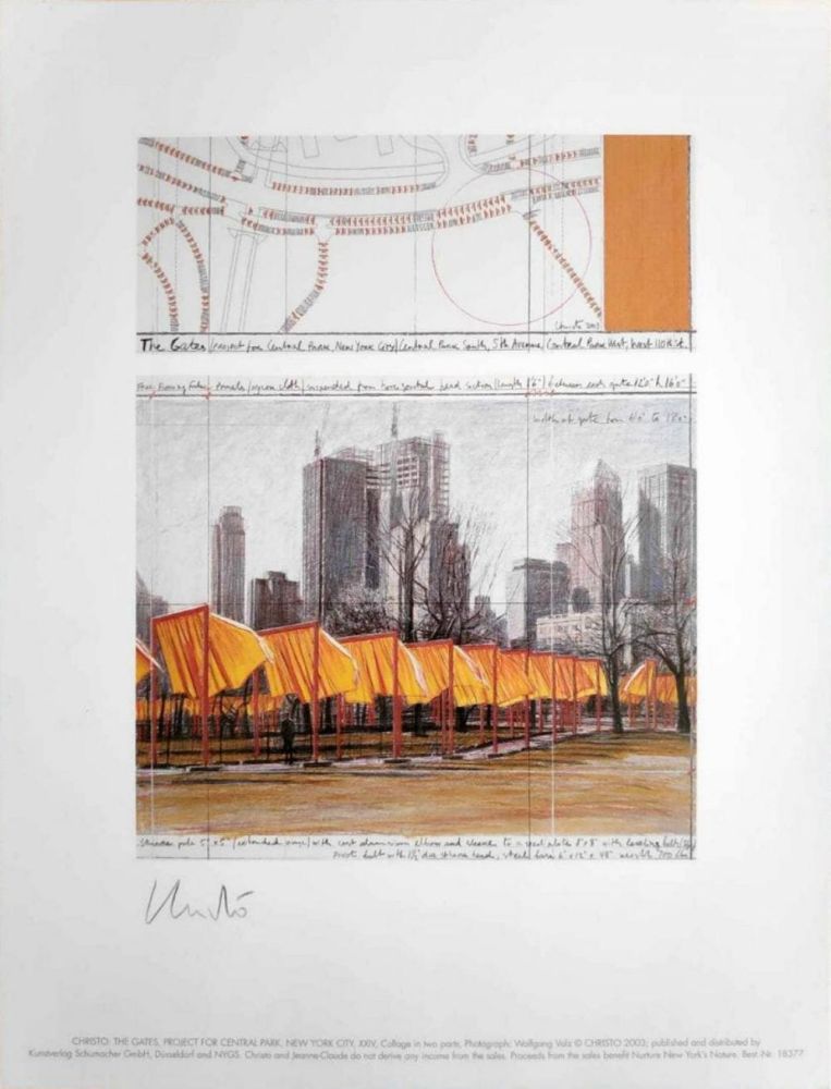 Lithographie Christo & Jeanne-Claude - The Gates, Project for Central Park, New York, XIV