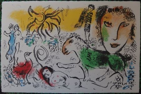 Lithographie Chagall - The green horse