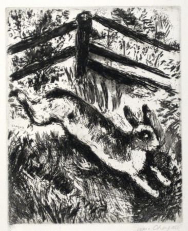 Gravure Chagall - The Hare and the Frogs