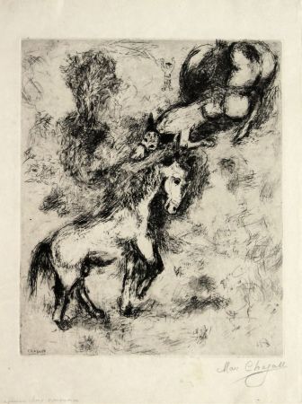 Linogravure Chagall - The Horse and the Donkey