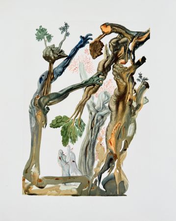 Gravure Sur Bois Dali - The Inferno, Canto 13 - La Fôret des suicidés