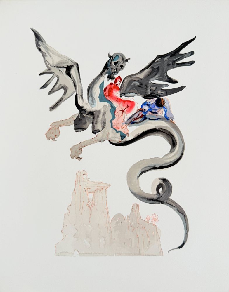 Gravure Sur Bois Dali - The Inferno, Canto 17 - The Usurers