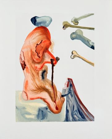Gravure Sur Bois Dali - The Inferno, Canto 18  - Les Trompeurs