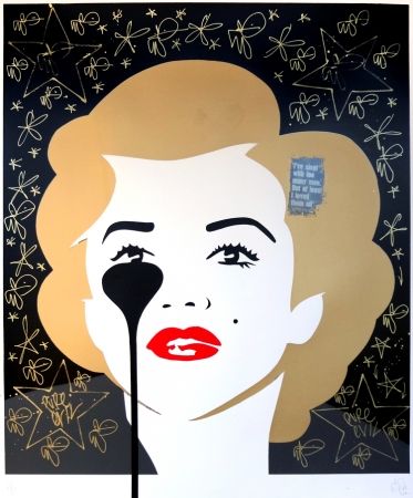 Sérigraphie Pure Evil - The last Marilyn (golden scratching)