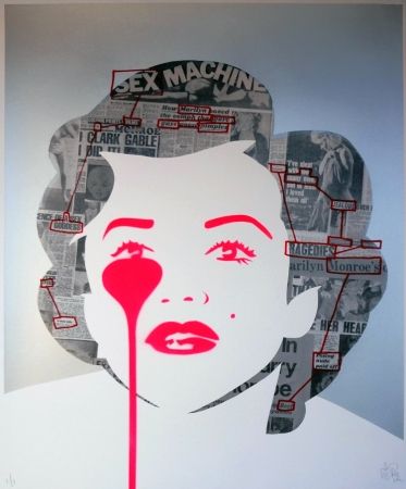 Sérigraphie Pure Evil - The last Marilyn (ransom note messages)
