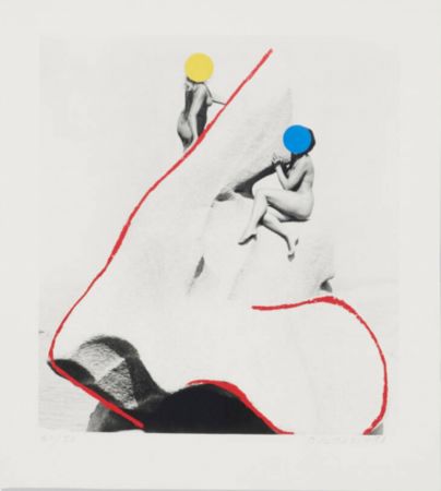 Lithographie Baldessari - The life and opinions of Tristam Shandy 3 (Two Nude Women Perched on a Rock)
