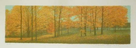 Lithographie Rodrigo - The Memory remains among the Indiana Woods 