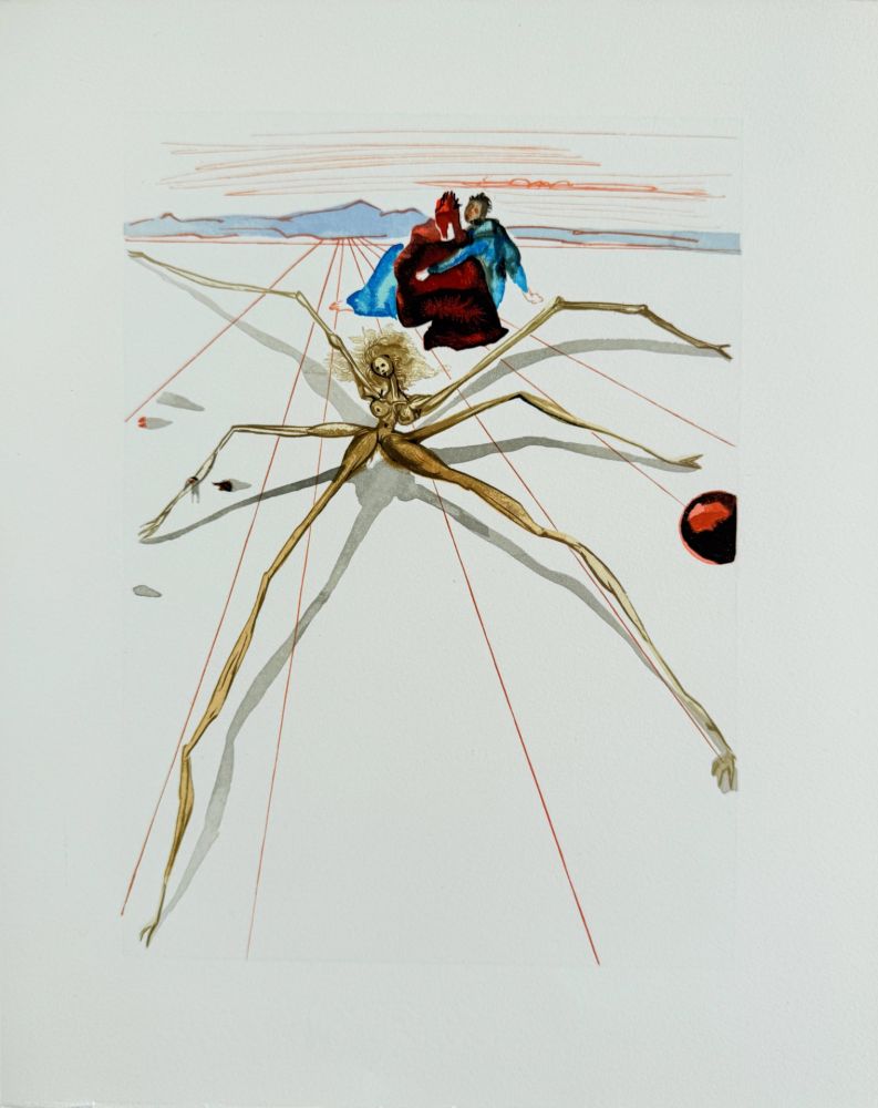 Gravure Sur Bois Dali - The Purgatory, Canto 17 - Leaving the Terrace of Anger
