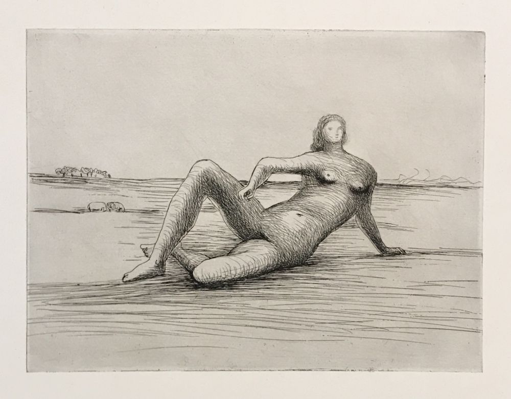 Gravure Moore - The Reclining Figure (Plate 4)