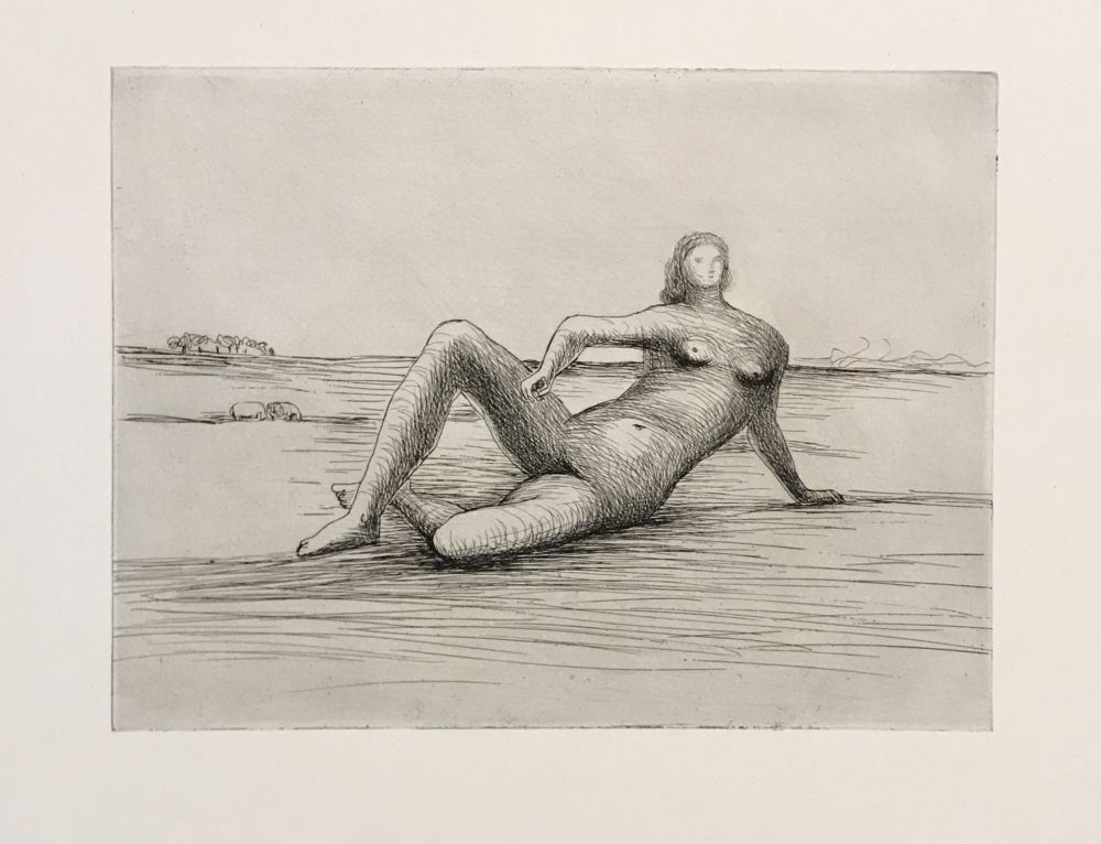 Gravure Moore - The Reclining Figure (Plate 4)