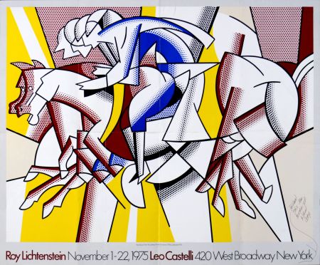 Lithographie Lichtenstein - The Red Horseman, 1975 - Rare!