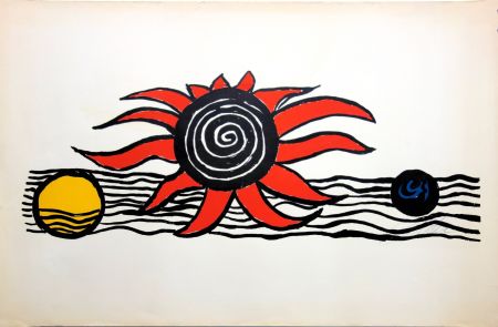 Lithographie Calder - The red sun