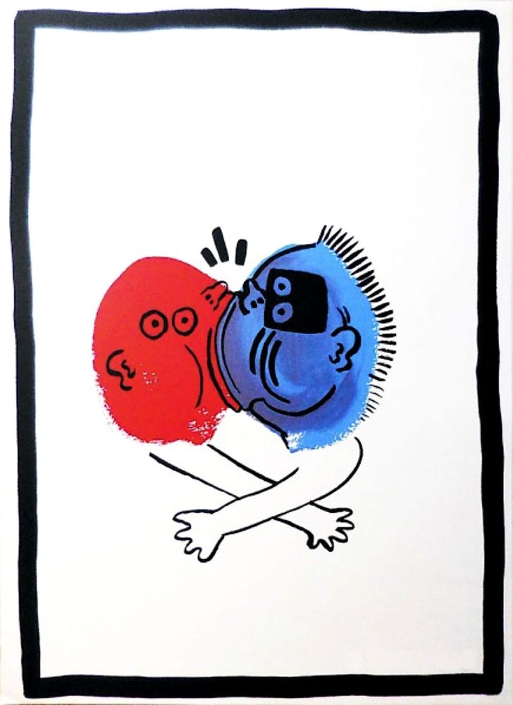 Sérigraphie Haring - The Story of Red and Blue XIX