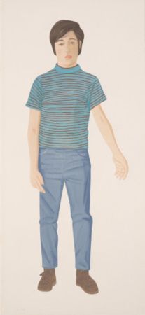 Aquatinte Katz - The Striped Shirt