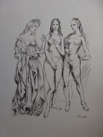 Lithographie Foujita - The Three Graces