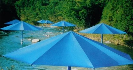 Multiple Christo - The Umbrellas, Japan-USA, 1984-91, Ibaraki, Japan Site.