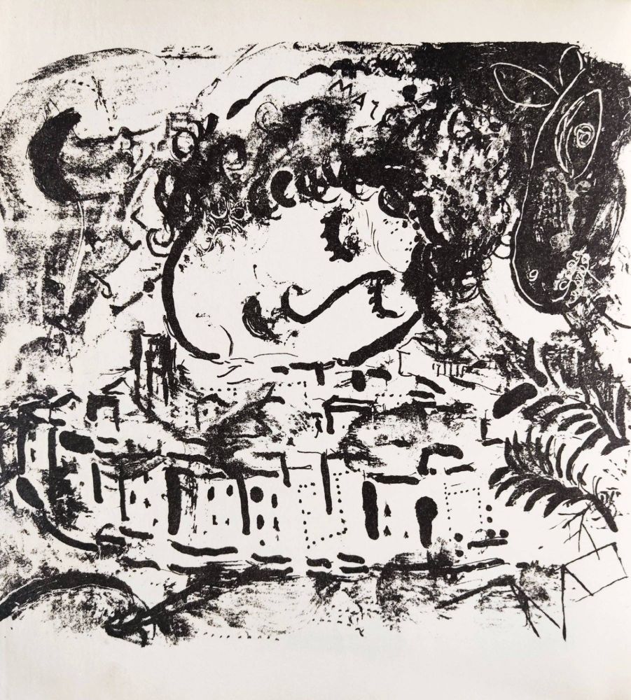 Lithographie Chagall - The Village