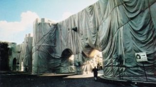 Multiple Christo - The Wall-Wrapped Roman Wall, Rome, 1974