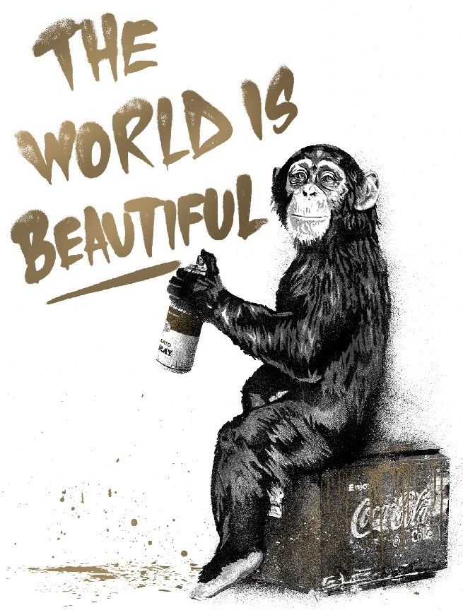 Sérigraphie Mr Brainwash - The World Is Beautiful