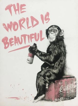 Sérigraphie Mr. Brainwash - The World is Beautiful (Pink)