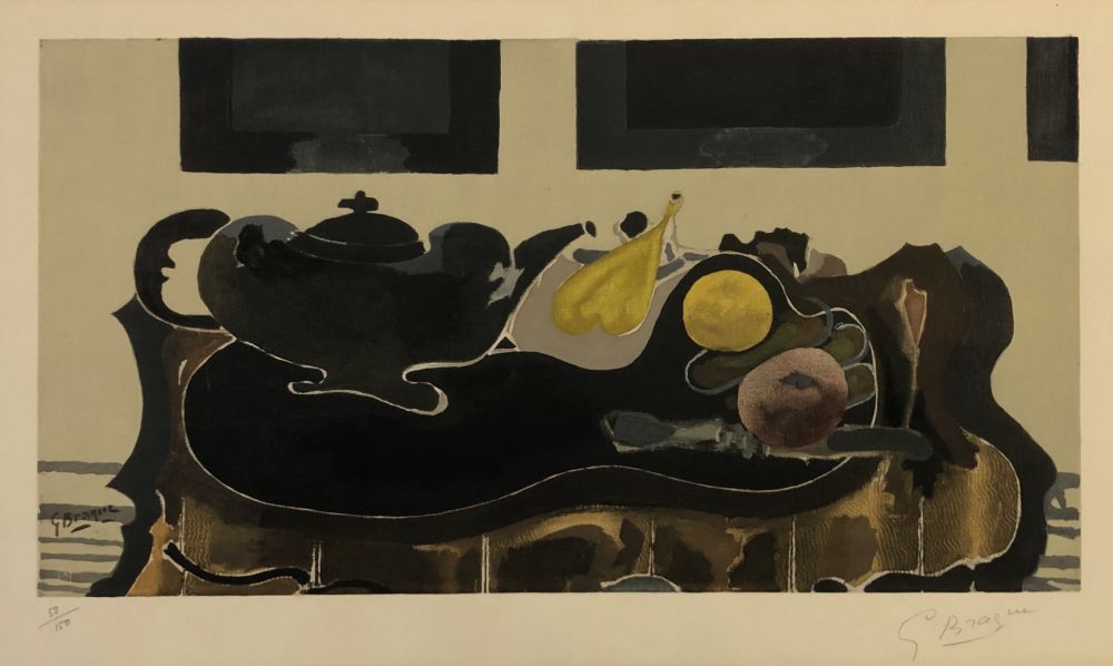 Aucune Technique Braque - Theiere et Fruits