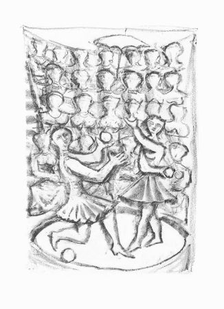 Lithographie Campigli - Theseus / Acrobati