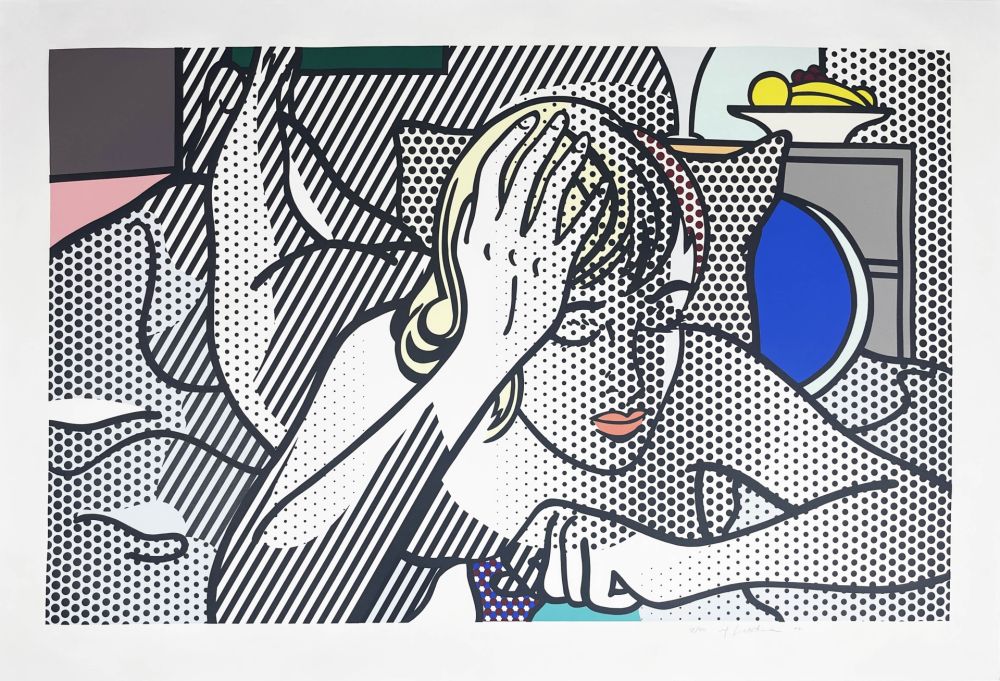 Sérigraphie Lichtenstein - Thinking Nude