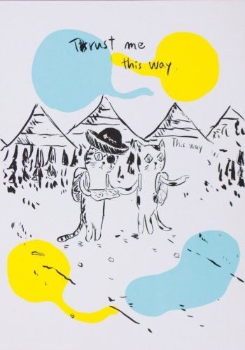 Lithographie Kaga - This way cat with the last cat pirate in the ocean