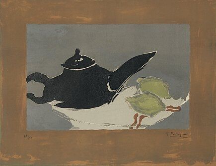 Lithographie Braque - Théière et citrons (Teekanne und Zitronen)