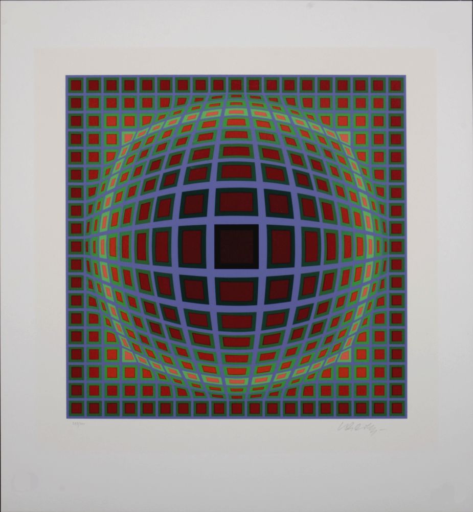 Sérigraphie Vasarely - Titan B, 1985 - Hand-signed!