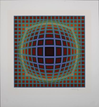 Sérigraphie Vasarely - Titan B, 1985 - Hand-signed!