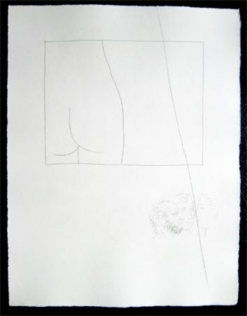 Gravure Picasso - Title:Fragment de corps de femme  Fragment of a woman's body 