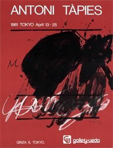 Affiche Tàpies - Tokyo. April 13-25. Gallery Ueda